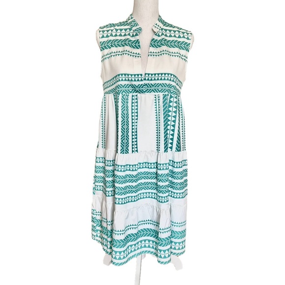 NWOT Sleeveless Turquoise and White Dress Size M - Picture 2 of 8
